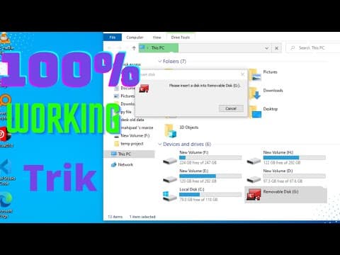 please insert a disk into removable disk (G:) window 10 solution